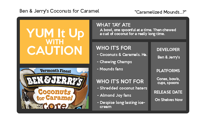 Illustration for article titled Ben & Jerry's Coconuts for Caramel: The SnackTAYku Review